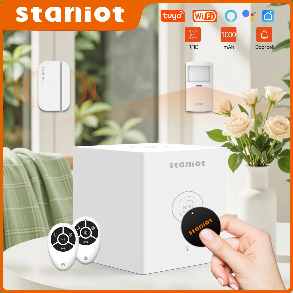 

Staniot SecCube 3 1000mAh Battery Smart Life APP 433MHz Wireless Siren Compatible With Alexa And Google Assistant Alarm System