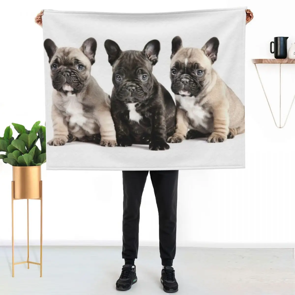 Puppy Pals Throw Blanket Flannels Plaid on the sofa Large Moving Summer Beddings Designers Blankets