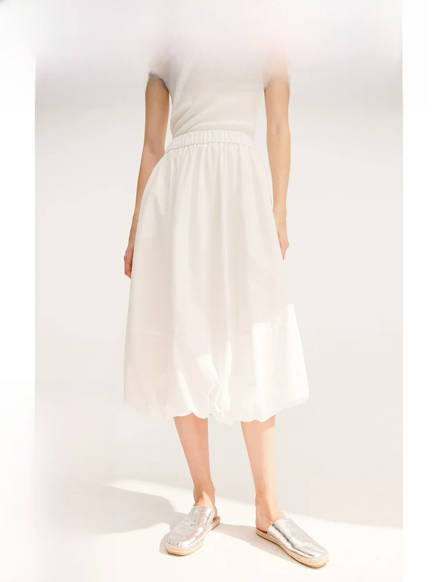 

Юбка-блумер SUD с высокой талией, свободного кроя, белая, плиссированная, для повседневной носки, женская, в корейском стиле, средней длины