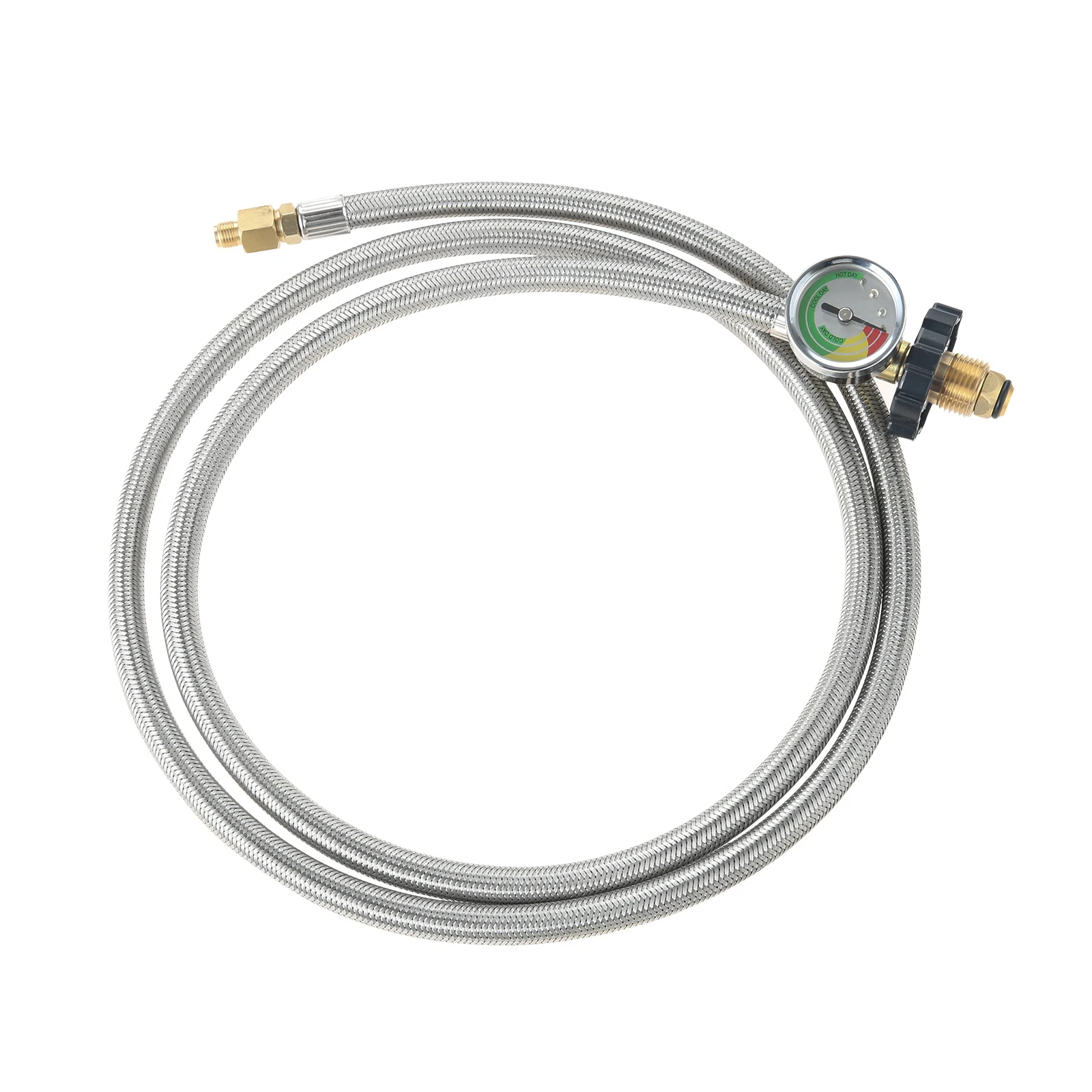 Nâng Cấp POL 6FT Áo Ngực 1/4 Inch NPT Ngược Nam Bùng Propane Xe Tăng Hình Heo Vòi Với Thước Đo Cho Tiêu Chuẩn 2 giai Đoạn Điều Chỉnh