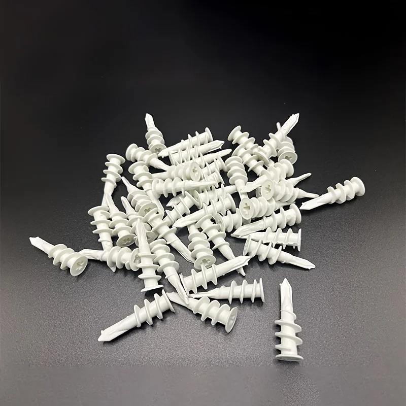 20-100 PCS Self Drilling Plastic Drywall Anchors Plastic Pin Self Drilling Drywall Anchor Kit Self Drilling and Installation