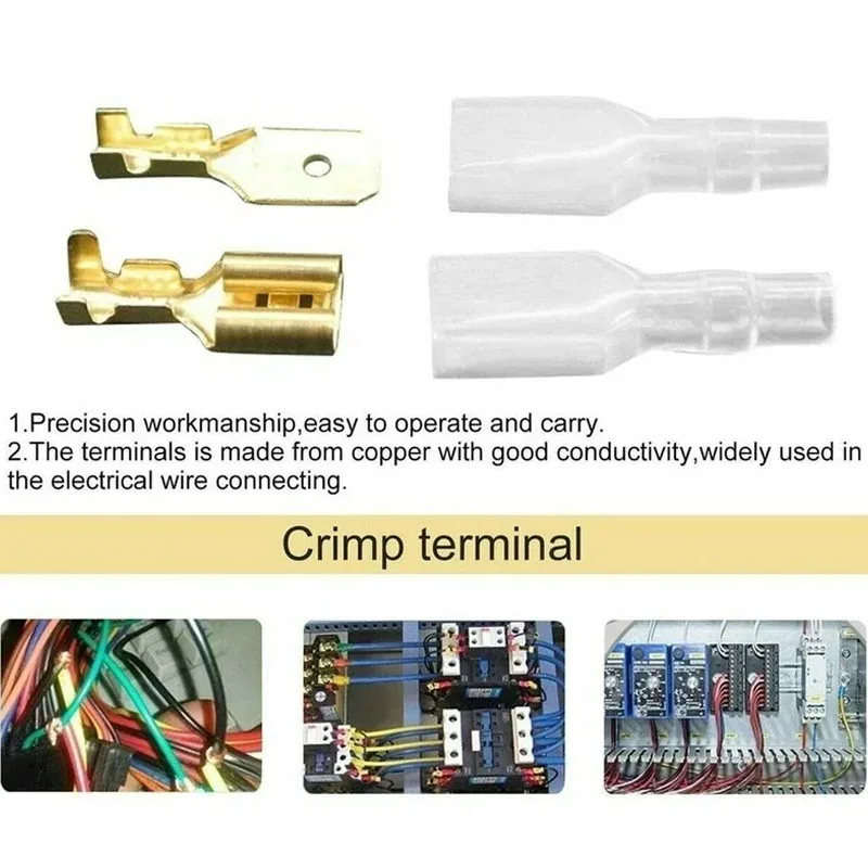 Quick Splice Stecker und Buchse Wire Spade Connector Crimp Sortiment Kit Golden Isolating Sleeve Electric Terminal Connector – Detail 5