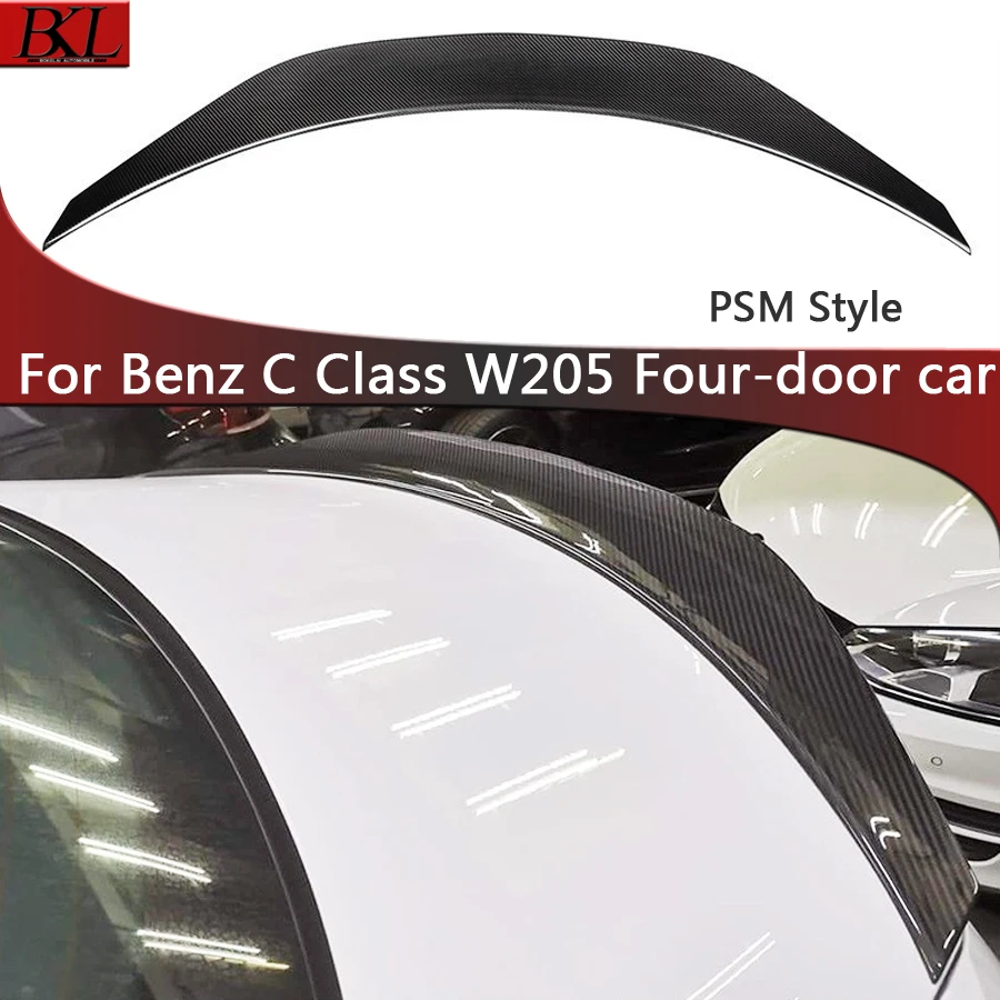 For Mercedes Benz C Class W205 Four-door car Carbon Fiber Spoiler Shunt Rear Tail fins Duckbill Car Wing Retrofit the rear wing