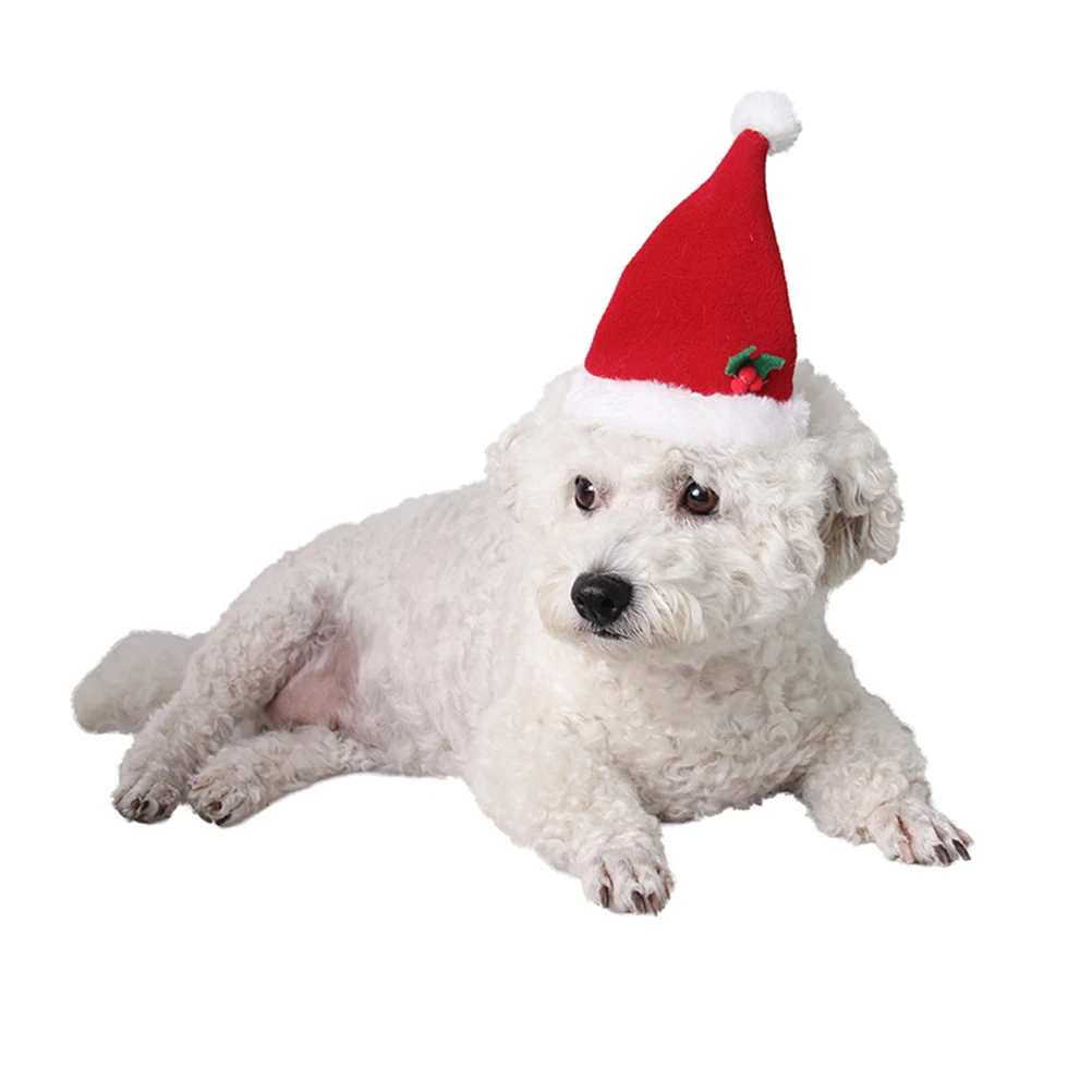 

Pet Cosplay Hat Christmas Plush Ball Hat Pet Headdress Soft Comfortable Party Photo Prop for Small Dog Cat pets custome supply