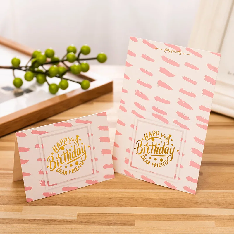 【10 PCS】Happy Birthday Greeting Card Note Message Cards Bouquet Gifts Party Supplies For Birthday Party Favors