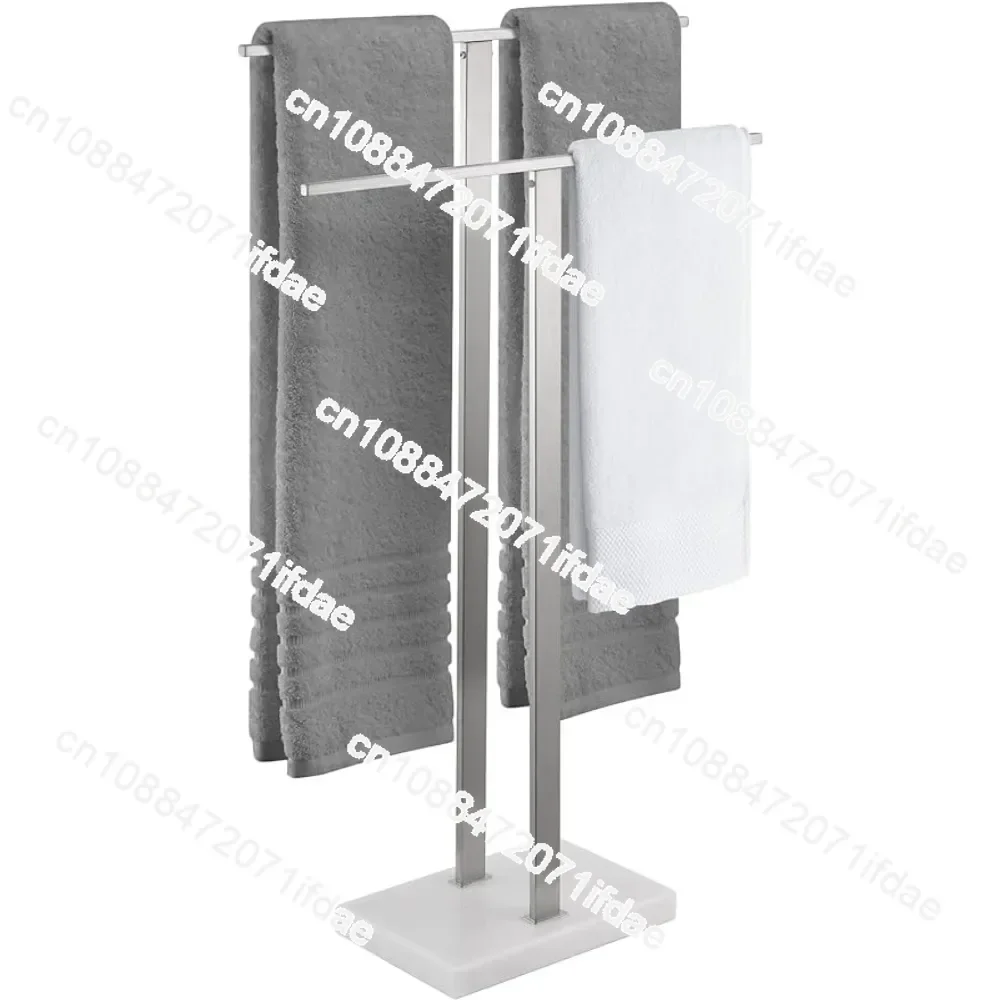 Standing Towel Rack 2-Tier Towel Rack Stand with Marble Base for Bathroom Floor, Upgrade Steady Design, SUS 304 Stainless Steel