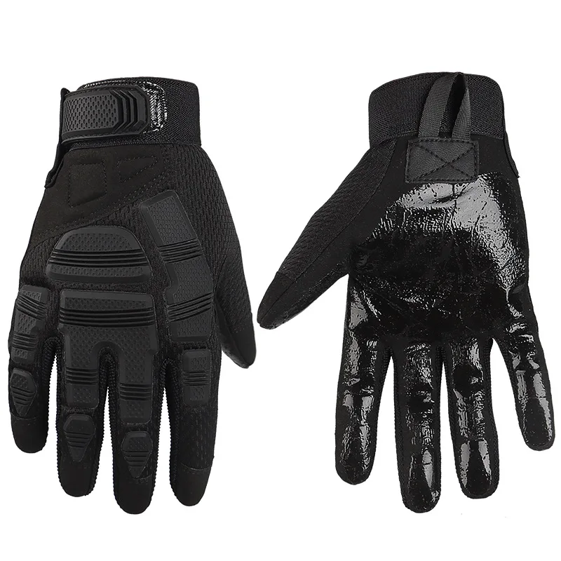 Long-finger protective rubber sports gloves for outdoor mountaineering, anti-slip motorcycle riding gloves, tactical