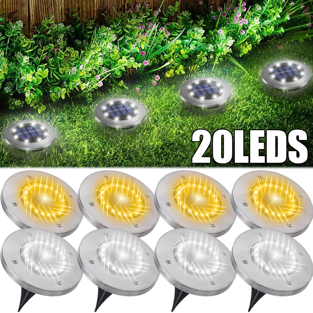 

2/1PCS Solar Ground Lights LED Waterproof Solar Outdoor Lights Bright Ground Lights Landscape Lighting for Patio Pathway Lawn