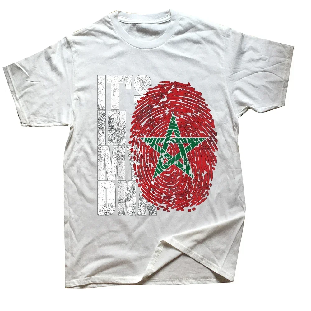 Cotton Streetwear Short Sleeve Summer MenFunny In My harajuku manga DNA Moroccan African Gifts Moorish Morocco Flag T Shirts