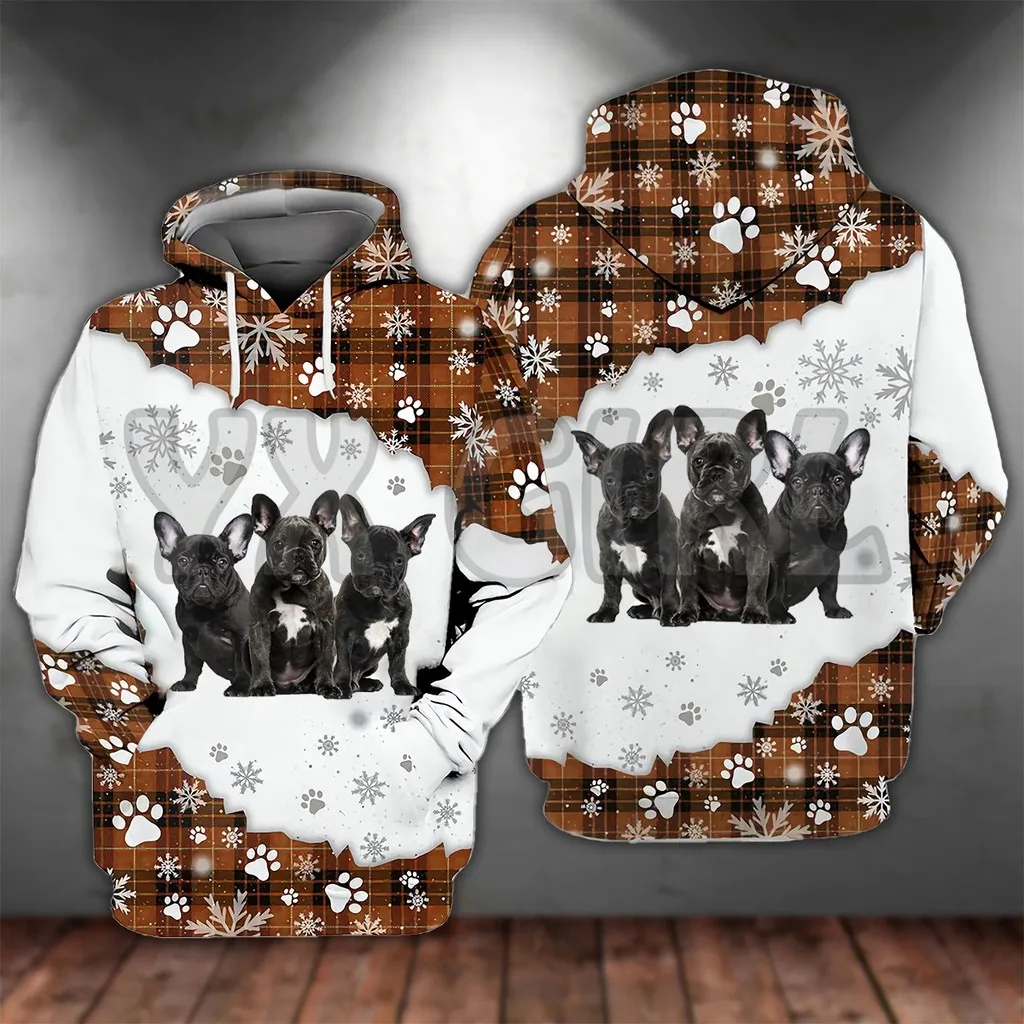 

BLACK French Bulldog Happy Holiday 3D Printed Hoodies Unisex Pullovers Funny Dog Hoodie Casual Street Tracksuit