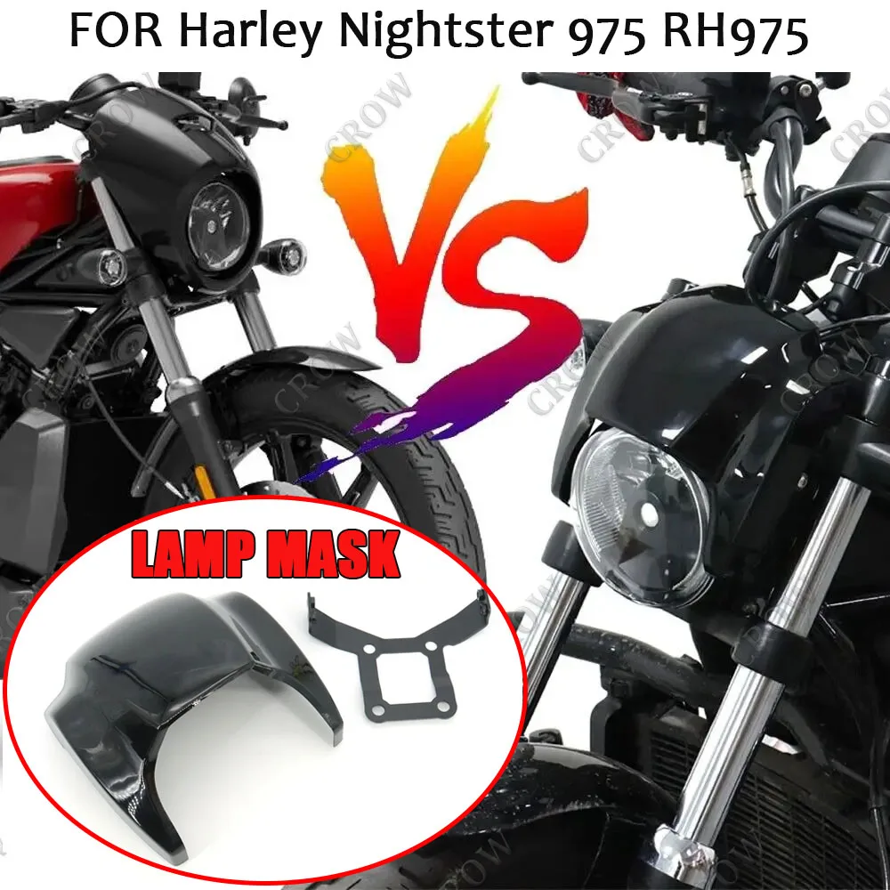 

Motorcycle Gloss Black Front Headlight Fairing Cover FOR Harley Nightster 975 RH975 RH 975 2022 2023