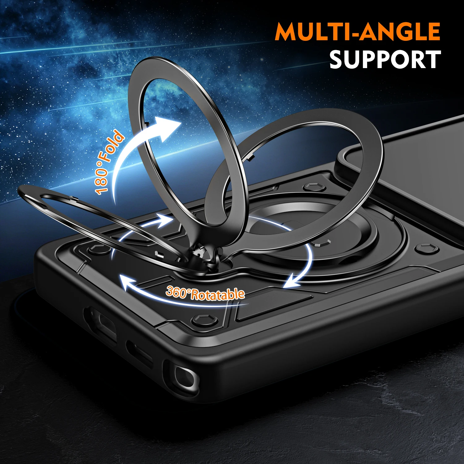 Magnetische Metall-Ständerhülle für Samsung Galaxy A07 A17 A26 A36 A56 A37 A57 S26 Plus Ultra mit drehbarem Schiebe-Kameraschutz – Detail 3