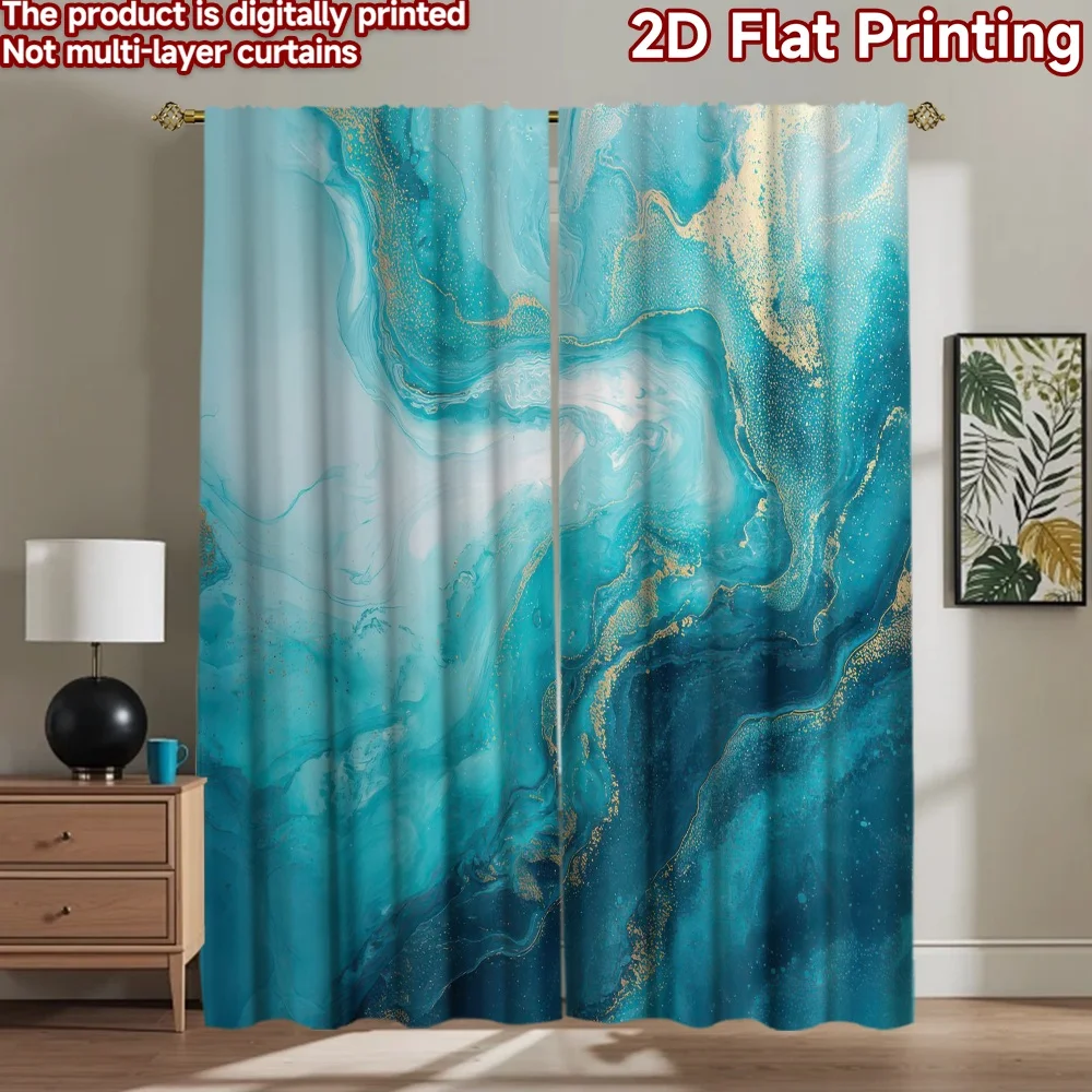 

1pc 2D flat Photography Backdrop Background cloth Blue and Gold Swirls 100% Polyester Party Decorations for Bedroom decorations