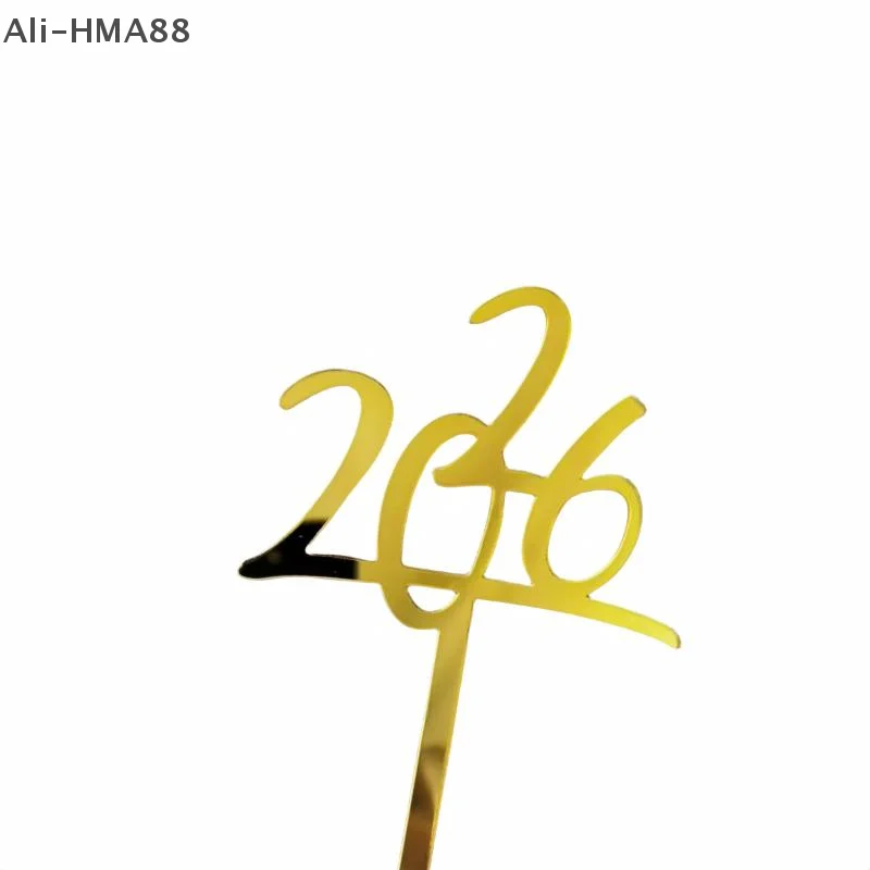 1 قطعة 2026 السنة الجديدة كعكة توبر عيد الميلاد الحلوى كب كيك الاكريليك توبر السنة الجديدة حفلة كعكة الزينة #5