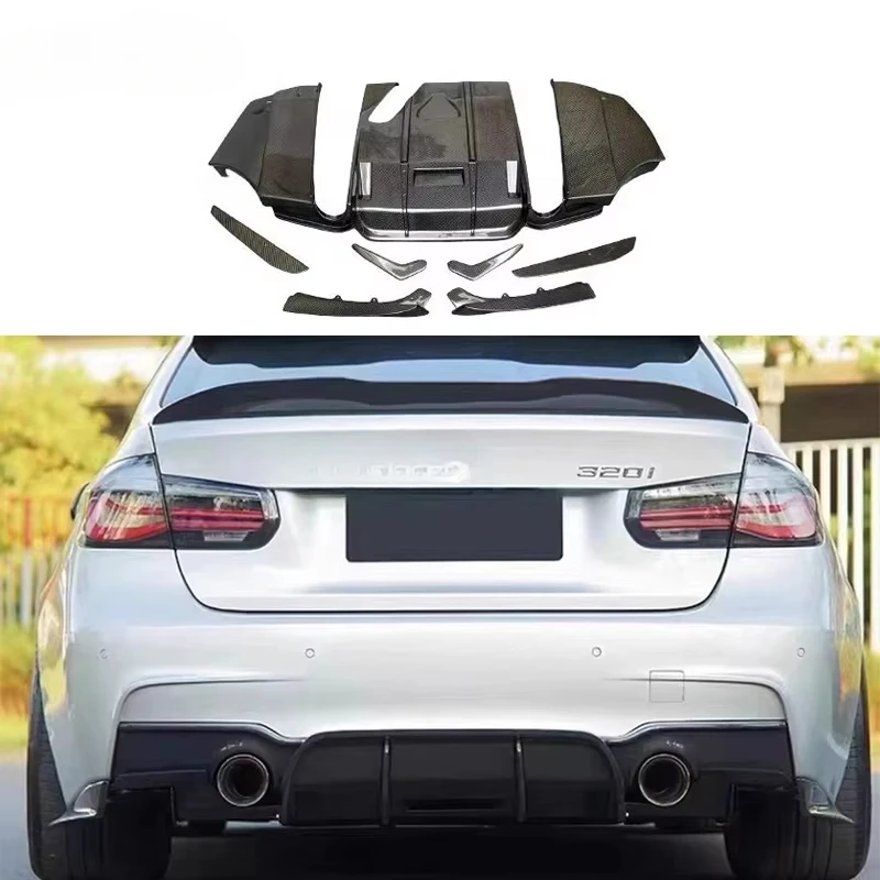 F30 Carbon Fiber GEEX Style Split Structure Rear Diffuser Rear Bumper Lip for  3 Series F30custom