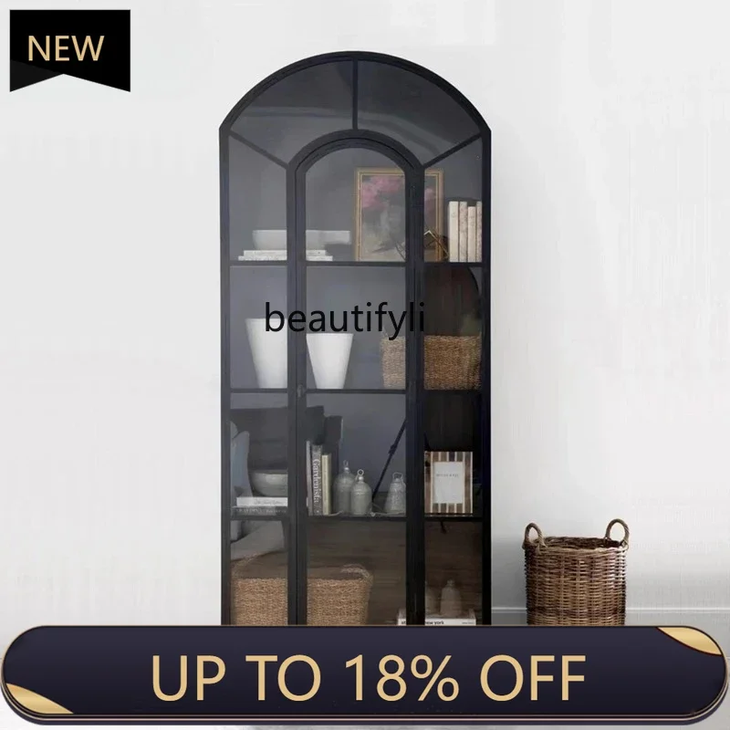 

P178 French Style Solid Wood Display Cabinet High-End Wine Cabinet Wall-Mounted Designer Boutique Display Cabinet Vintage