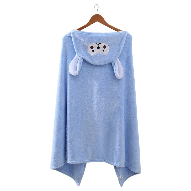 أطفال منشفة استحمام المعطف مع غطاء محرك السيارة سوبر لينة المرجان الصوف رداء الكرتون عباءة للطفل سريعة الجافة حمام التفاف ثوب استحمام الرضع