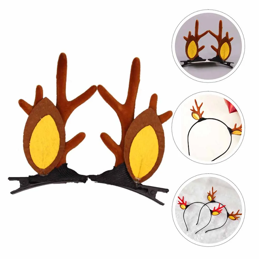 

1 Set Christmas Antler Hairband Brown Reusable Party Accessory For s Adults Durable Light Hairpin Decoration Gift Hairbands