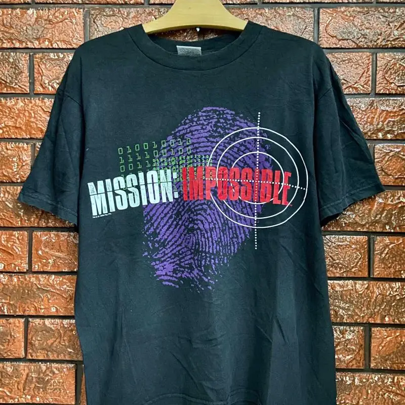 Vintage 90s Mission Impossible American Action Sci Fi 1996 Tom Cruise Movie T Sh