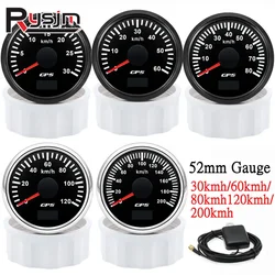 HD 52MM GPS Speedometer 30/60/80/120/200 Km/h Boat Car Truck Speed Gauge Meter 7 Color Backlight With GPS Antenna 9-32V