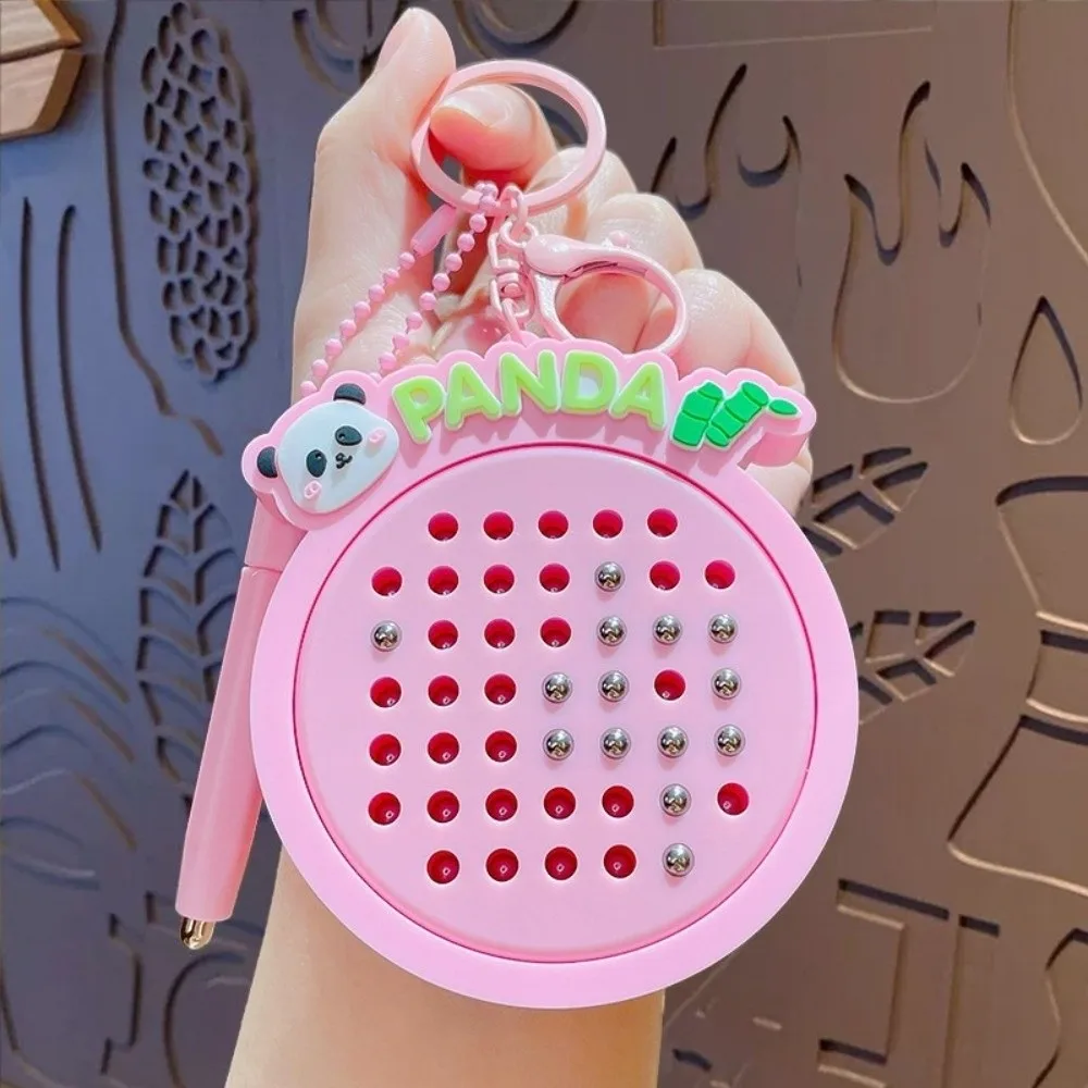Kitten Pad Drawing Keychain Bag Charm Hanging Decoration Magnetic Drawing Board Keychain Funny Panda Cartoon Cat Pendant Gift