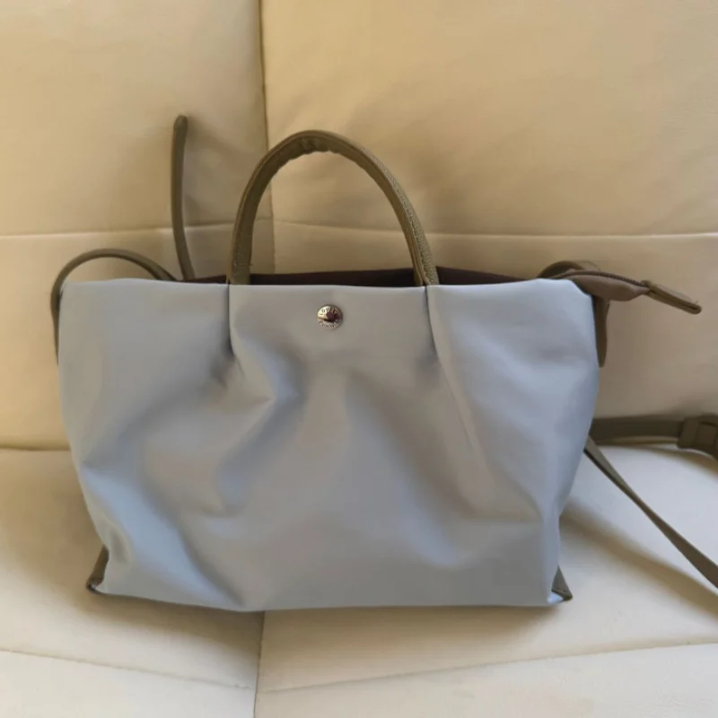 

Waterproof Nylon Tote Bag Color-block Design Lightweight Multi-pocket Shoulder Bag Women Commute Handbag Versatile Crossbody Bag