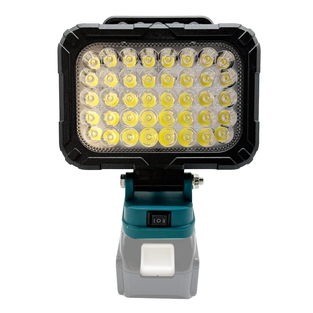 LED-Arbeitsleuchte, Scheinwerfer mit 2 USB-Ladeanschlüssen für Makita 18 V Li-Ionen-Akku, elektrische Taschenlampe für Camping im Freien – Detail 8
