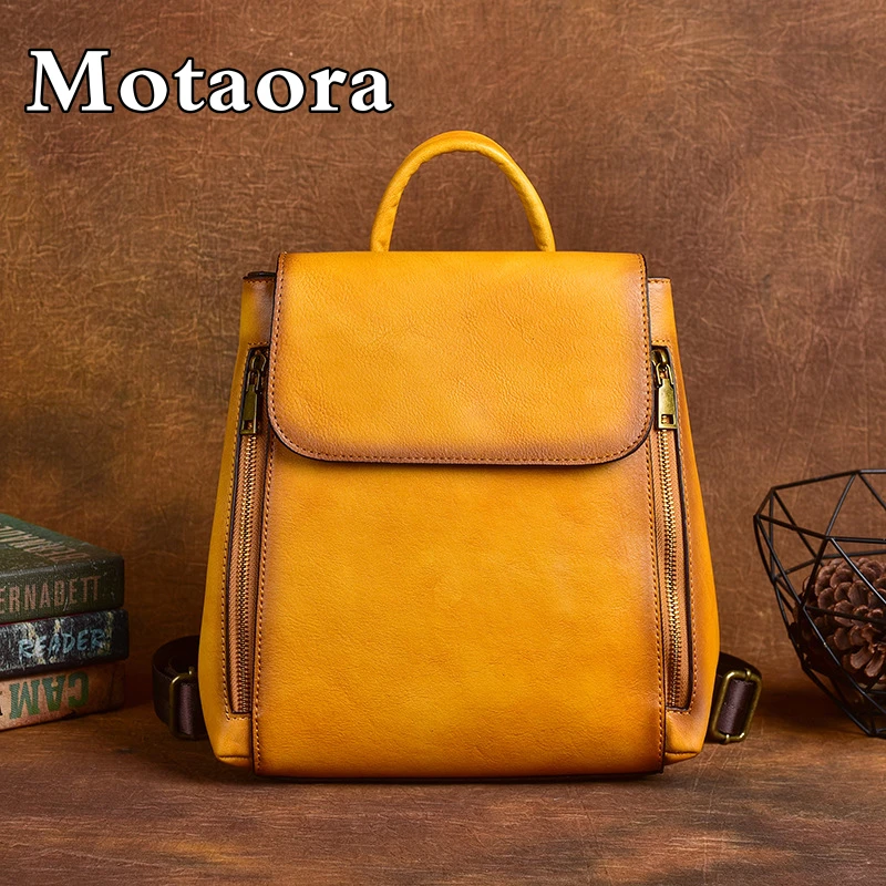 MOTAORA Vintage Luxury Women's Backpacks For Ladies Back Packs Bag For Women Genuine Leather Bag 2025 New Female Travel Backpack