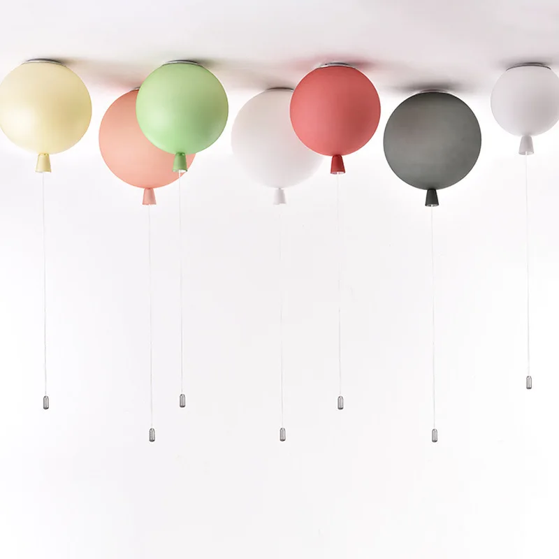 Nordic Color Balloon Ceiling Lamp Macarone Frosted Balloon Kids Room Ceiling Lamp Simple Modern Bedroom Decor Led Ceiling Lights