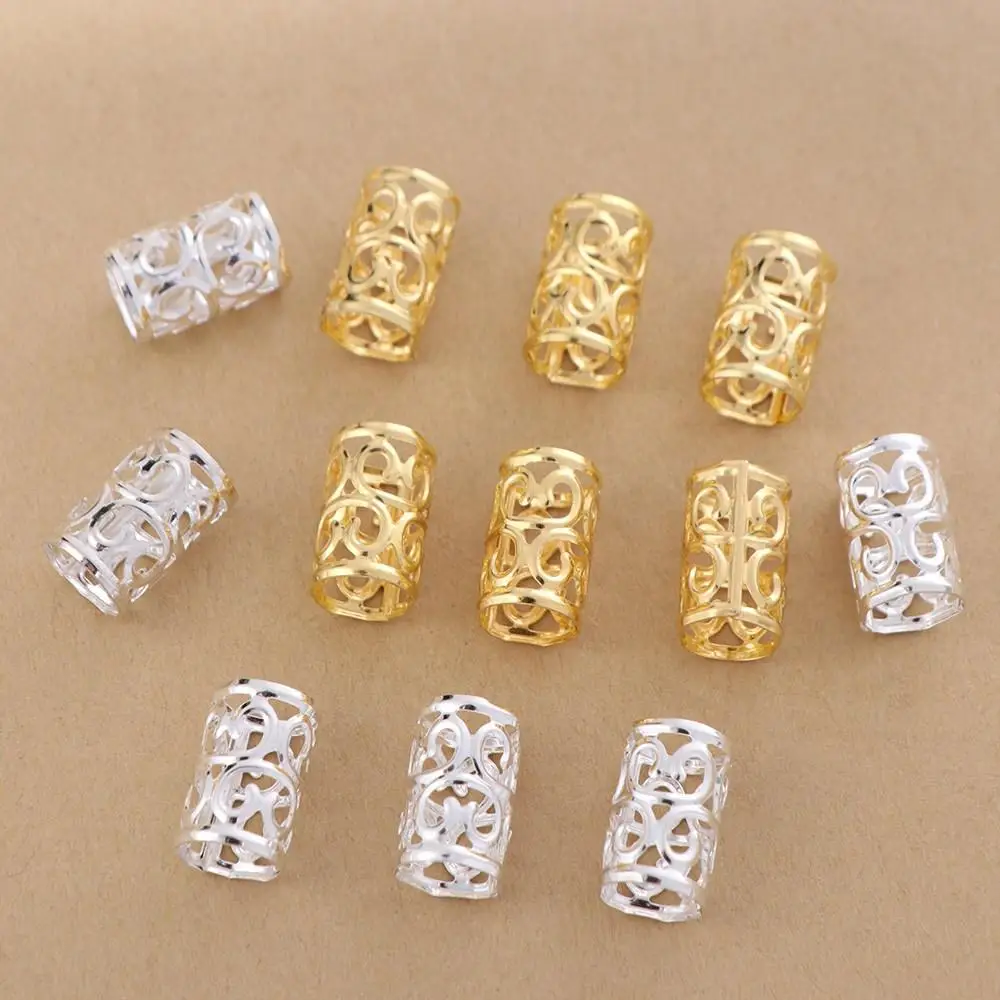 

200pcs Dread Locks Hollow Out Hair Ring Hair Braiding Metal Cuff Clips Dreadlocks Beads DIY Charm Hair Braid Tubes Decor