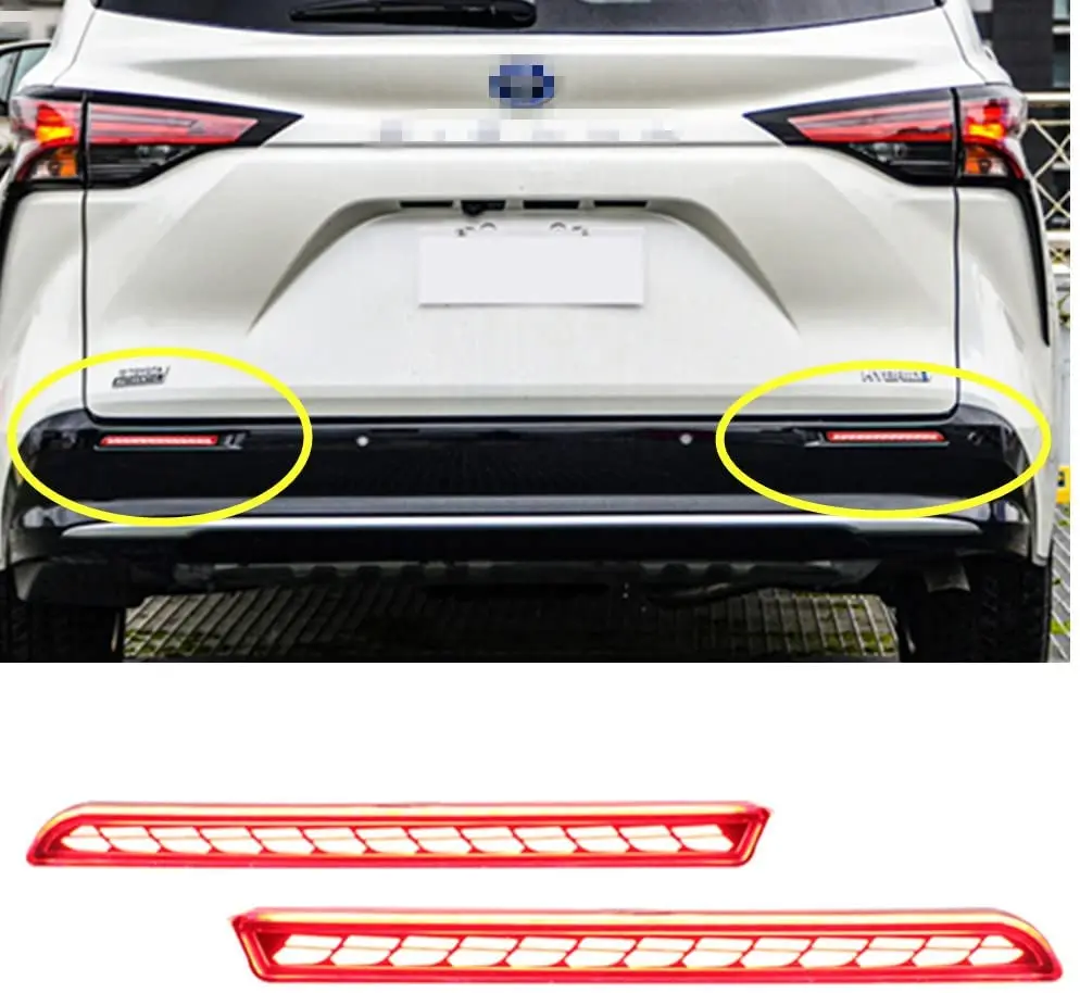 

2PCS LED Rear Bumper Light Fog Lamp For Toyota Sienna 2021 2022 12V Brake Light Dynamic Turn Signal Reflector Driving Light