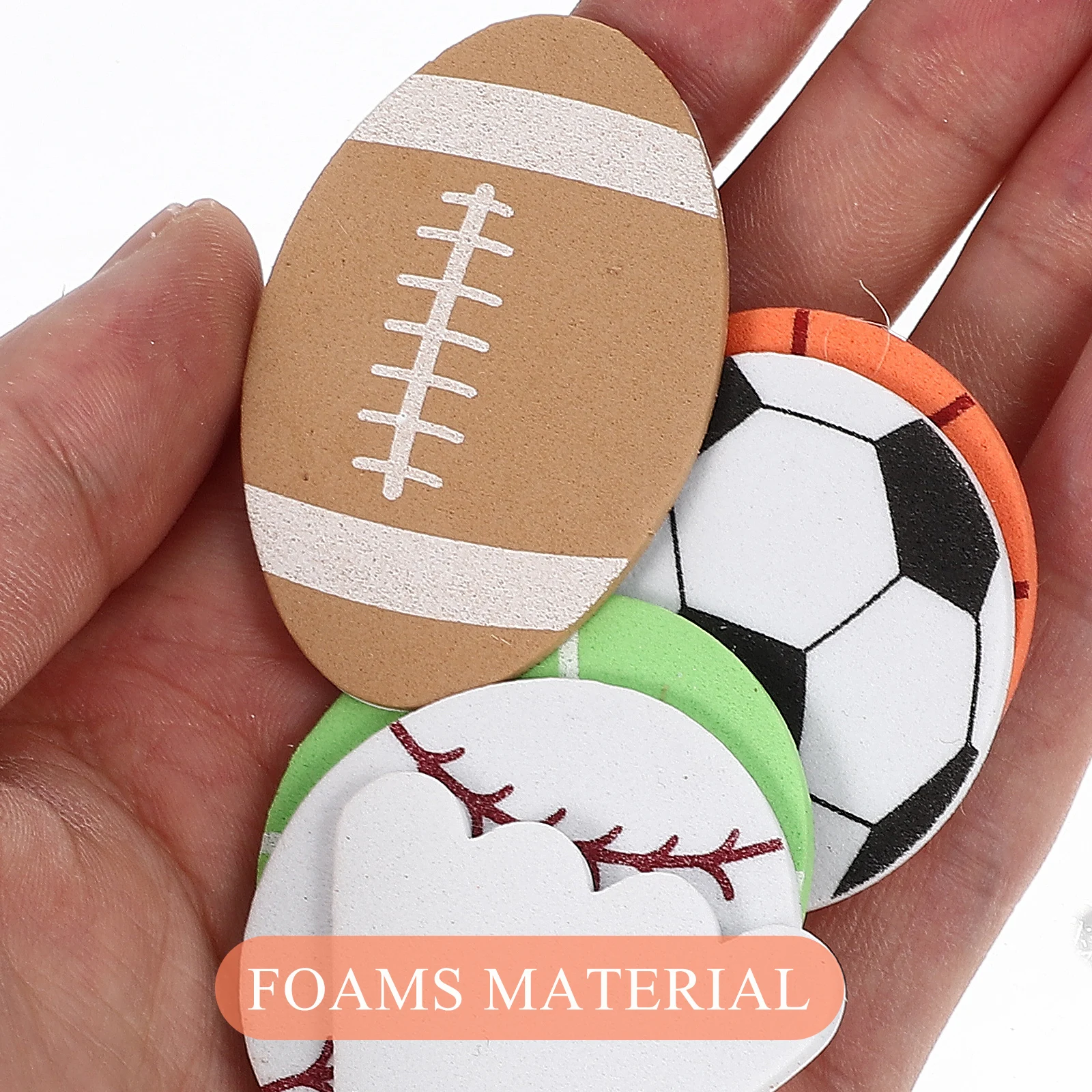 

30 шт. пенопласт, 4 упаковки, каждая спортивная тема мяча, самоклеящиеся наклейки, баскетбол, футбол, футбол, теннис, бадминтон, пенопластовые наклейки для вечеринки