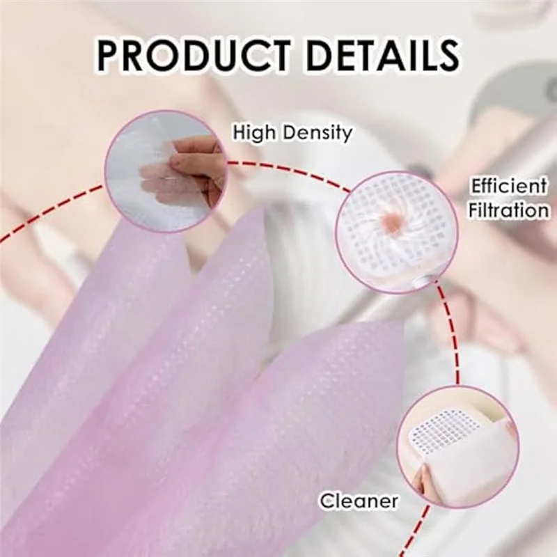A74E-Nail Paper Sheets Filtr próżniowy do paznokci Jednorazowe filtry do odsysania pyłu z paznokci Arkusze papieru