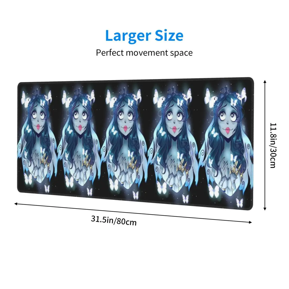 Large Mouse Pad Halloween Film Corpse Bride Ghost Tim Burton Gamer PC Laptop Mats Keyboard Carpet Computer Gaming Desk Mat