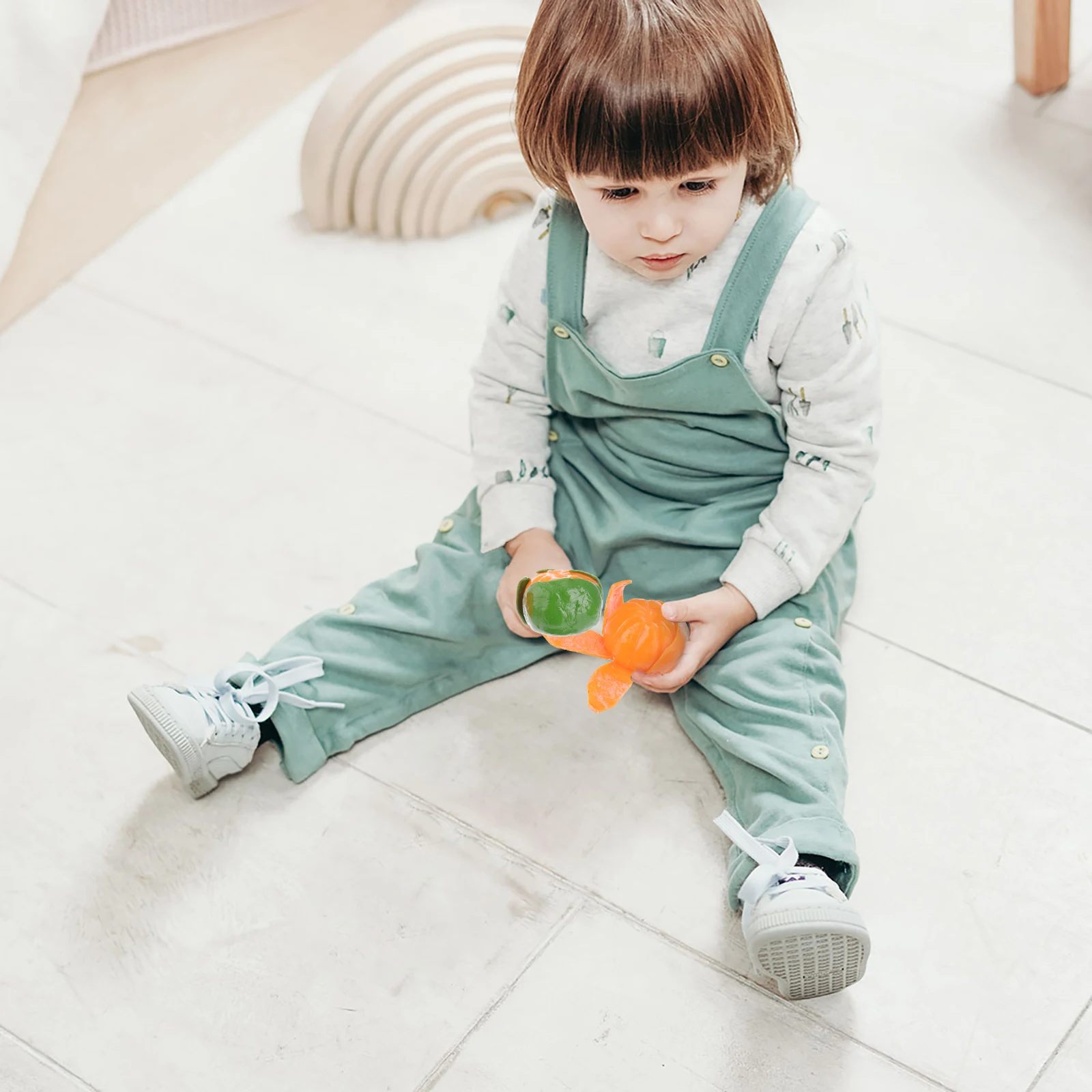 ของเล่นบีบคลายเครียดรูปทรงส้ม 2 ชิ้น สำหรับบรรเทาความวิตกกังวล เสริมพัฒนาการเด็ก สนุกสนาน น่ารัก