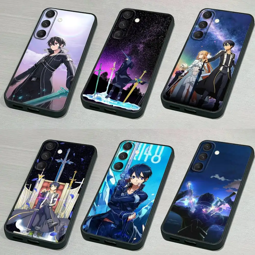 Sword Art O-Online SAO Kirigaya Phone Case For Samsung S 25,24,23,22,30,21,10,9,Ultra,Plus,Lite,FE,4,5G Black Soft Case