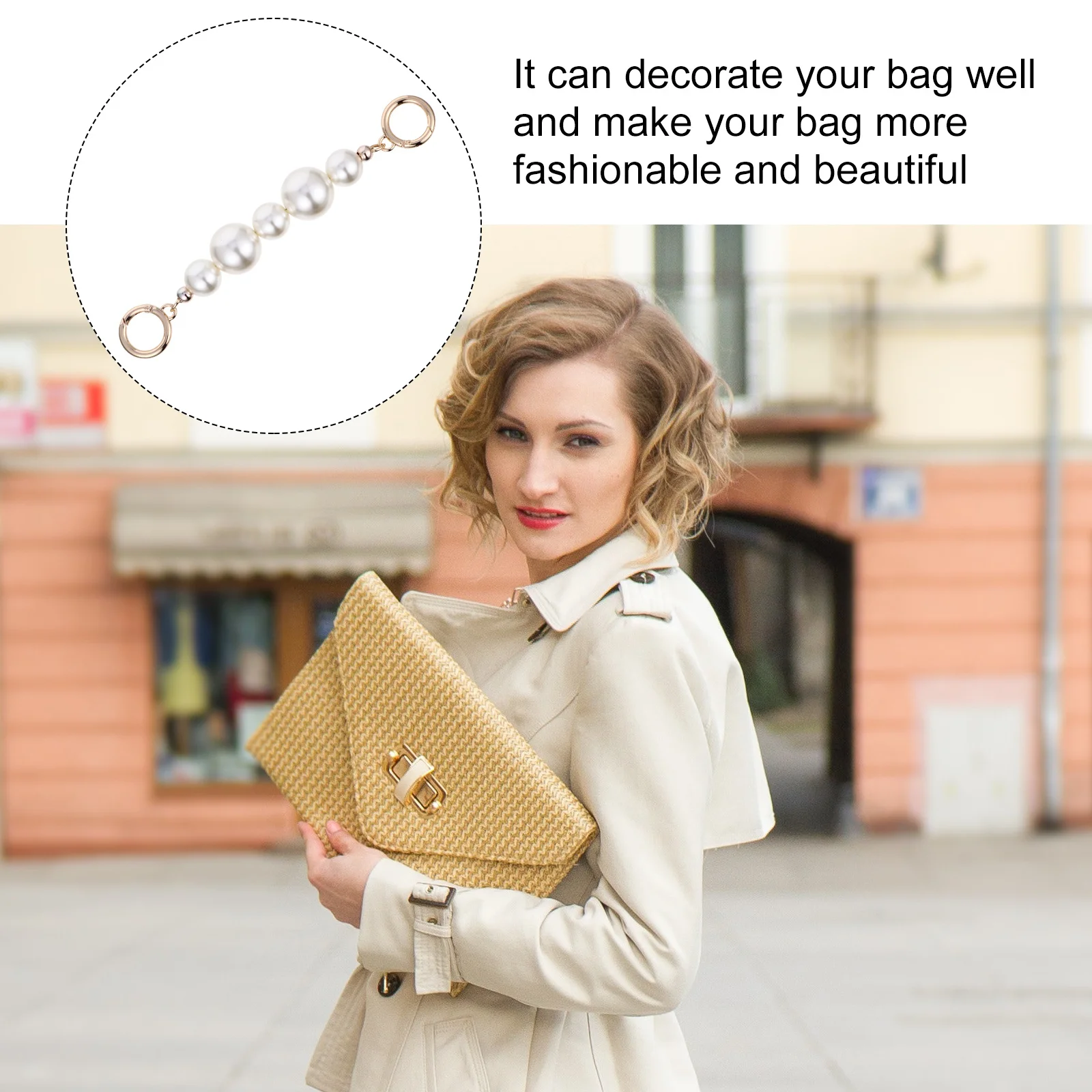 1 pçs saco de pérola corrente imitação pérola cinta diy bolsa alça substituição extensor corrente saco acessórios embreagens alça