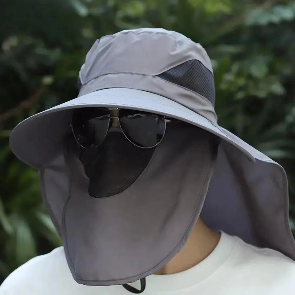Chapéu de pesca de verão masculino aba larga proteção uv boné para esportes ao ar livre escalada leve chapéu de sol guarda-chuva de pesca rapala