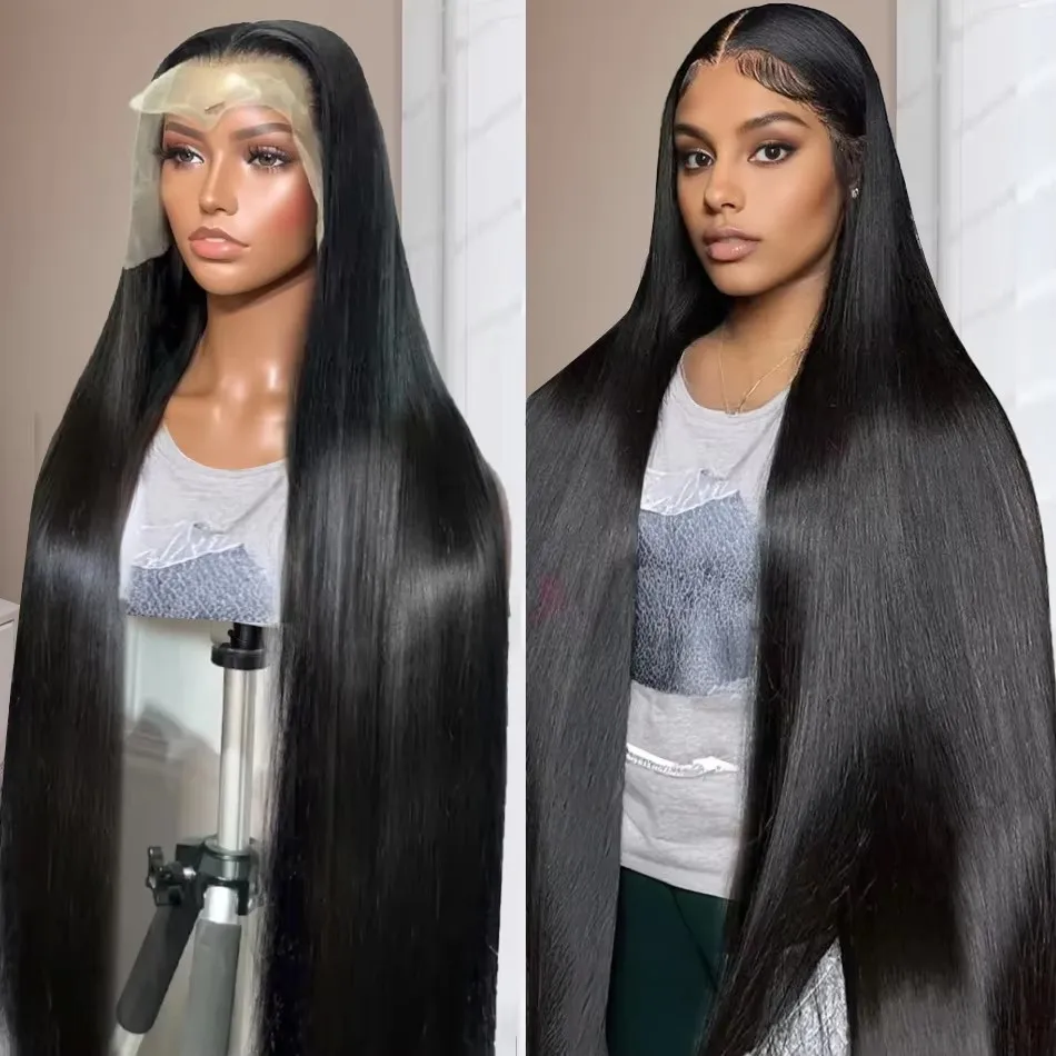 13x6 Bone Straight Lace Front Wigs Human Hair Pre Plucked 30 Inch Hd Lace Frontal Wigs For Black Women Brazilian Wigs