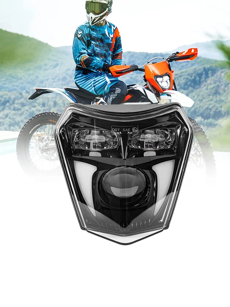 AliExpress BITCUK Motorcycle LED Headlight Enduro Motocross Headlamp DRL for KTM EXC XC SX MX XC 125 250 300 450 Universal Dirt Bike Headlights