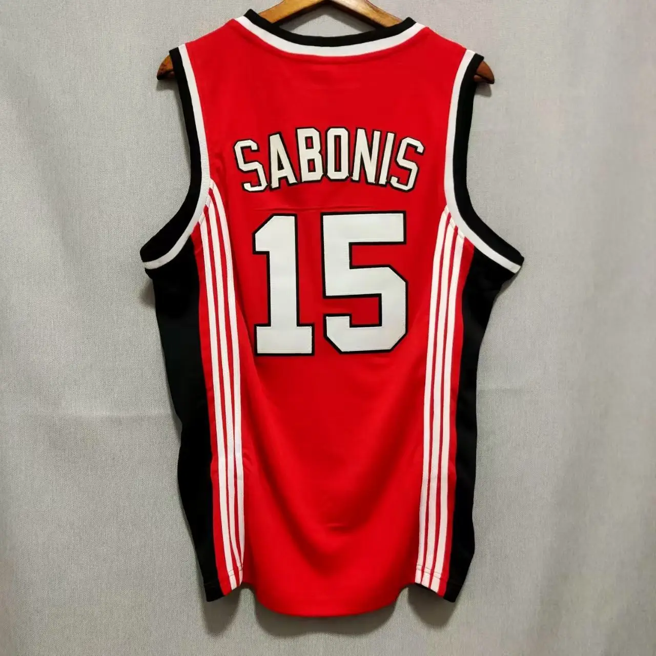 Soviet Union No.15 Avidas Sabonis red basketball jersey sleeveless basketball suit sports vest street competition clothing