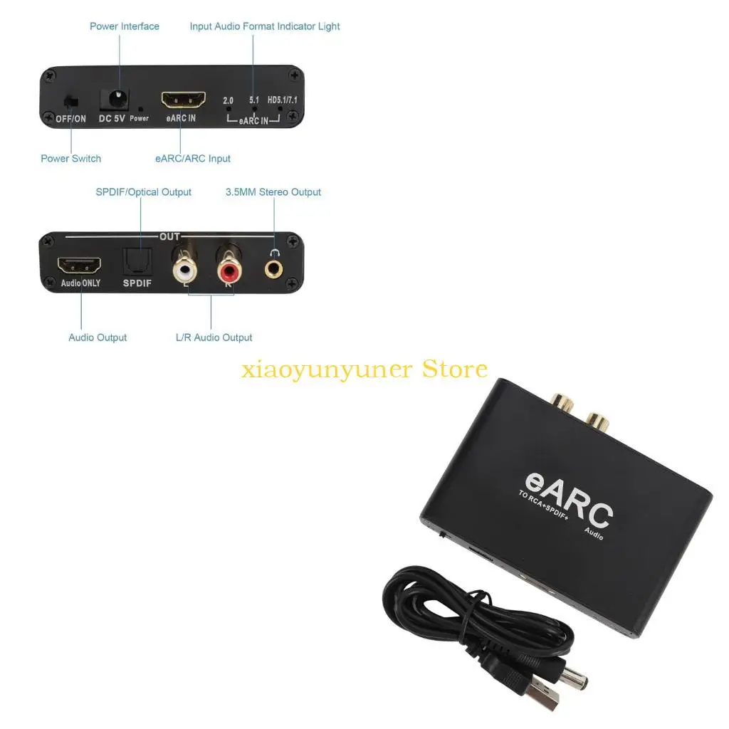 

Универсальный звуковой разветвитель HDTV P9JB извлекает сигналы eARC до 3,5 мм/оптики для усилителей и наушников