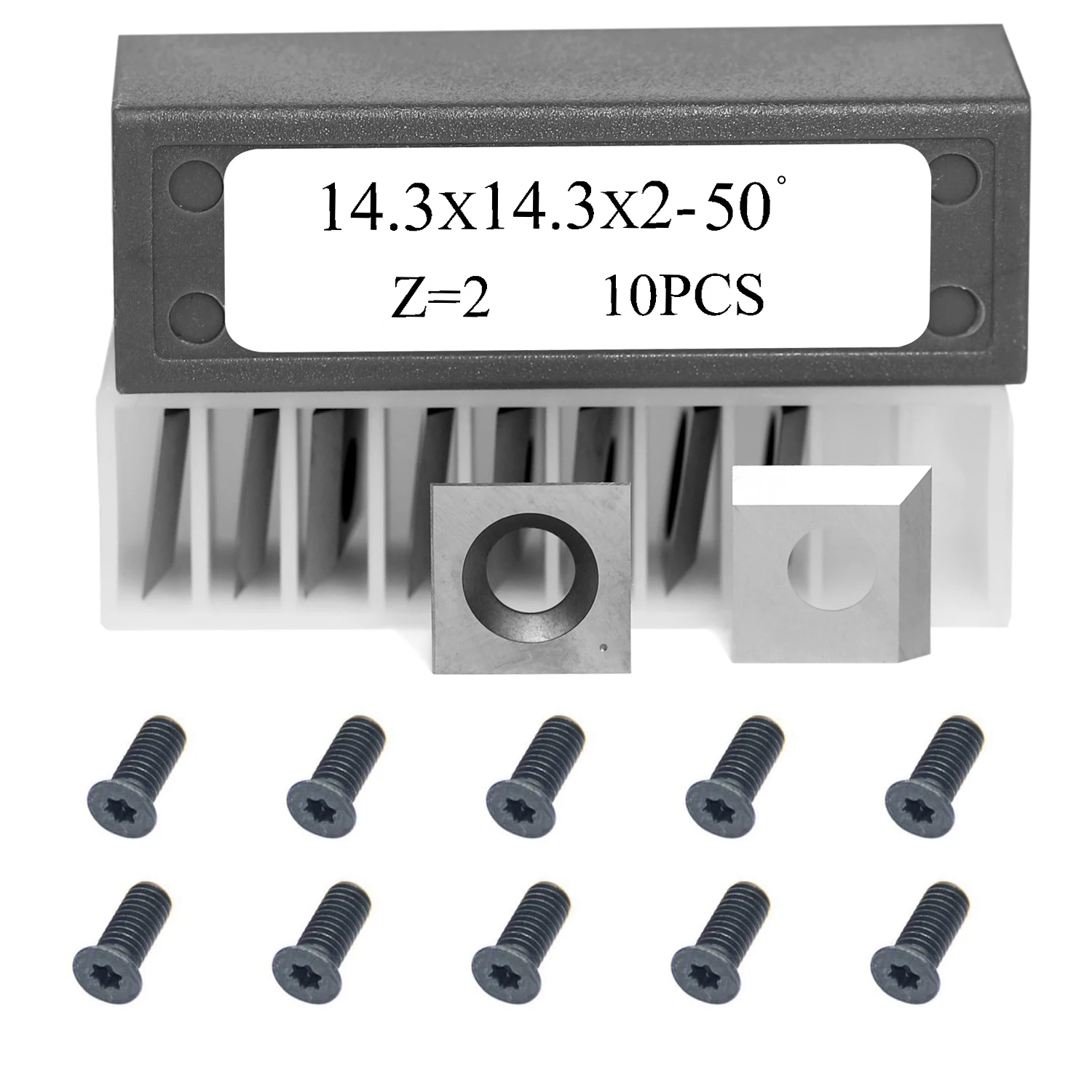 FOXBC 14,3x14,3x2mm wkładki węglikowe frezy kwadratowe proste do obróbki drewna spiralna głowica strugarska 10 sztuk