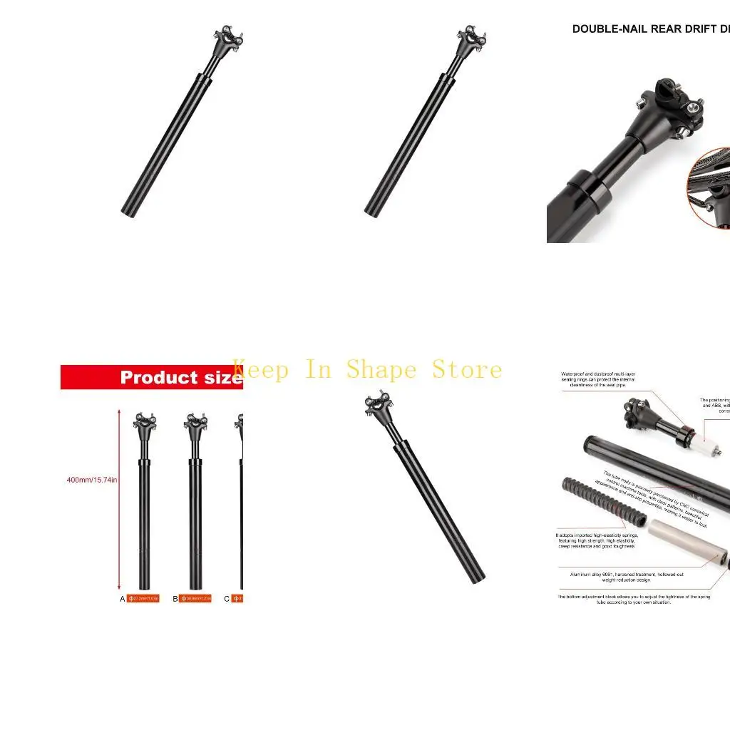 

U1JC Mountain Bike Suspension Post Shock Absorbers Aluminum Alloy Seatpost Damping Tube Cycling Accessories