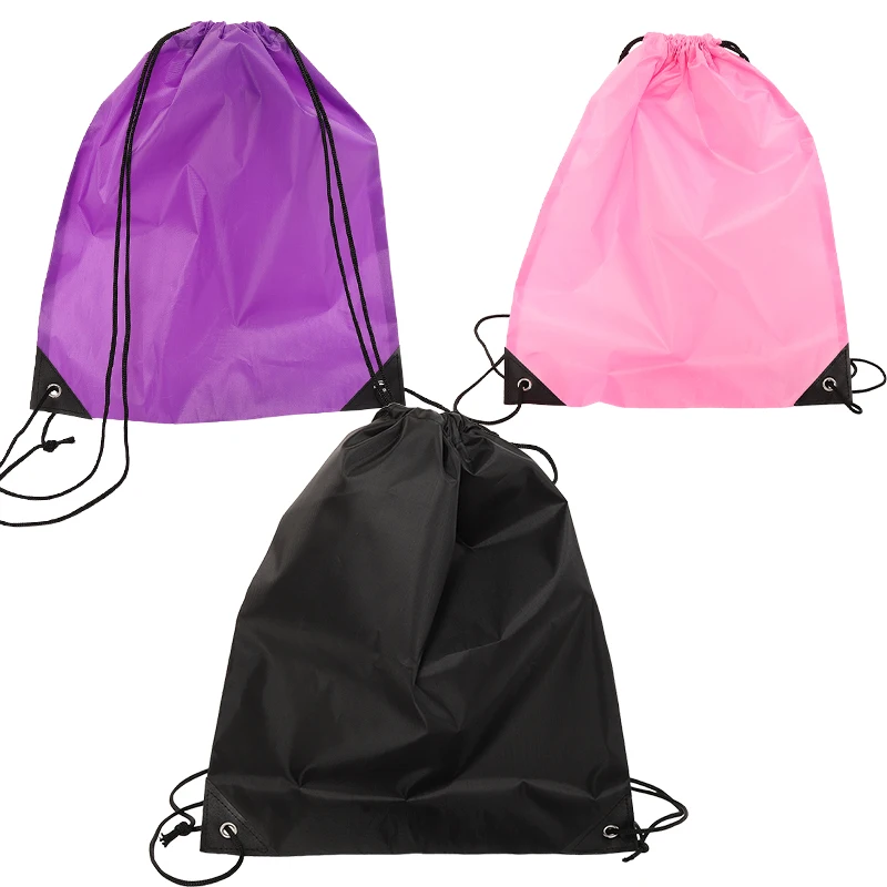 Durable Nylon Drawstring Backpack, Outdoor Sports & Gym Storage Bag, Lightweight Travel Activity Sack