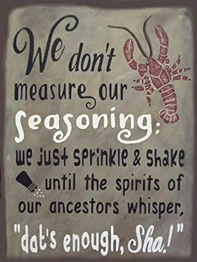 Vintage Wall Poster Metal Plaque We Don't Measure Our Seasoning Crawfish Tin Sign for Living Room Hotel Cafe Bar Club Wall Decor