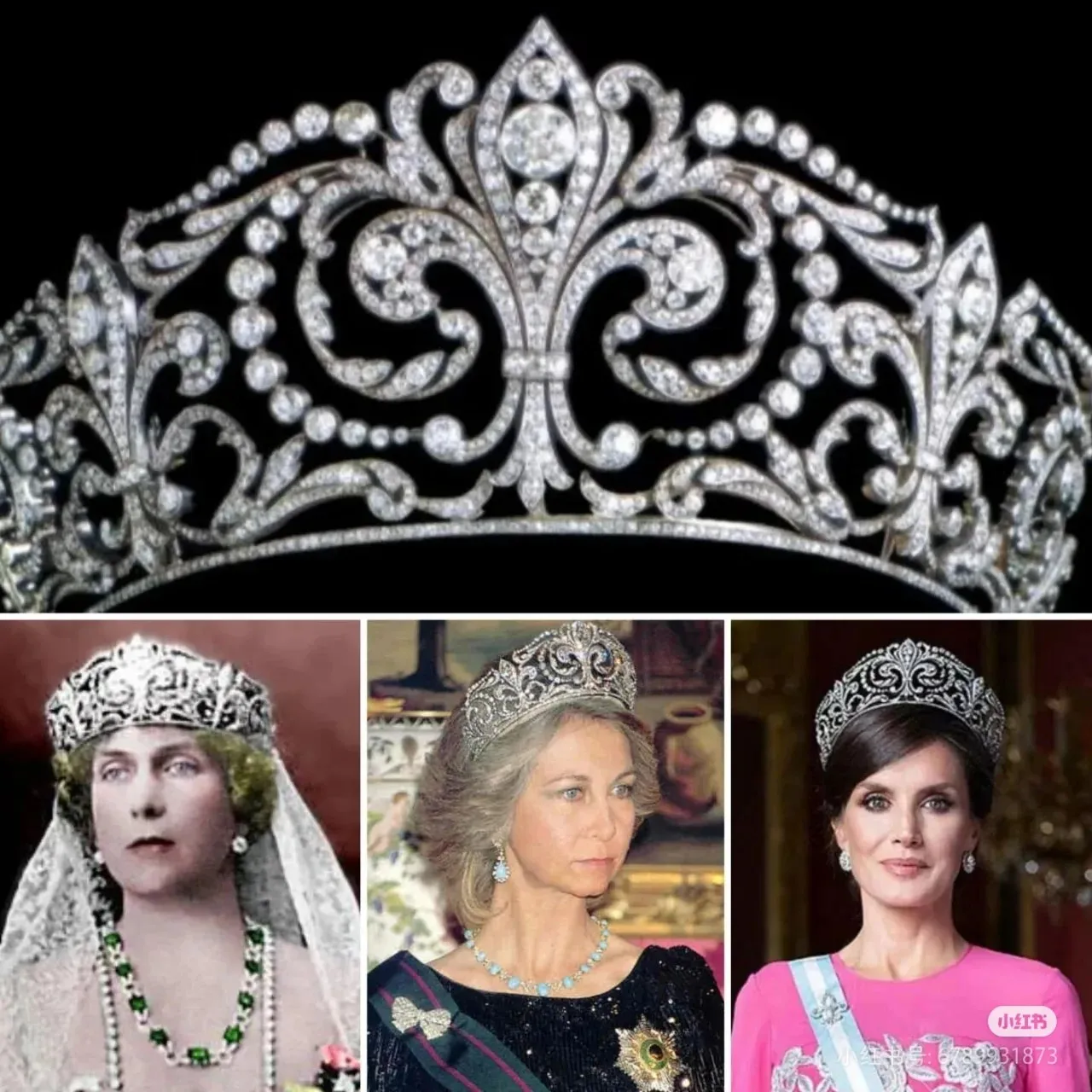 European Luxury Spanish Royal Zircon Crown Headpiece Vintage Bride Wedding Dress High-end Queen Crown
