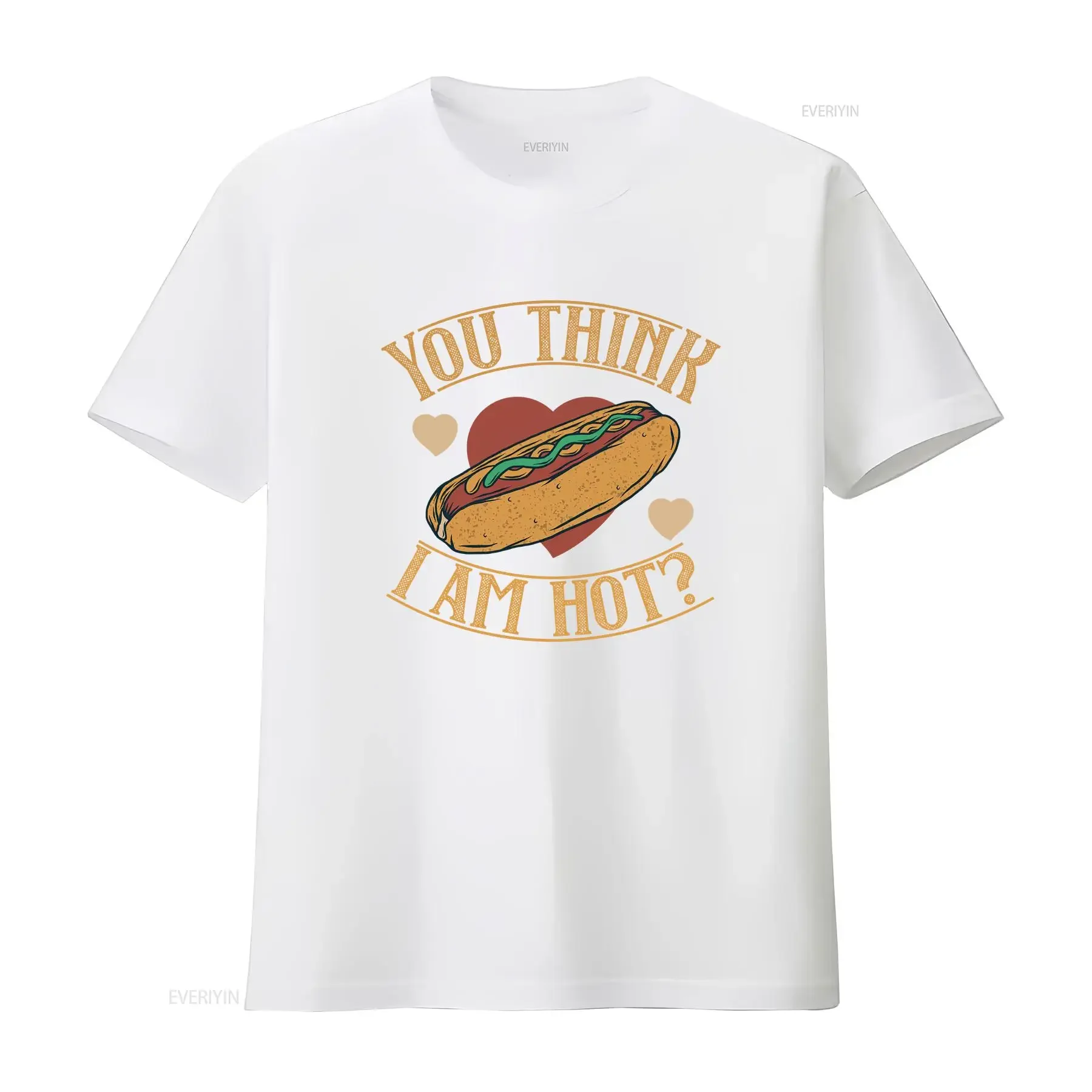 تعتقد أنني حار تي شيرت عشاق الحب الكلب الفن الغذاء للنساء الرجال مضحك خمر غسلها مصمم الملابس مريحة امتدت