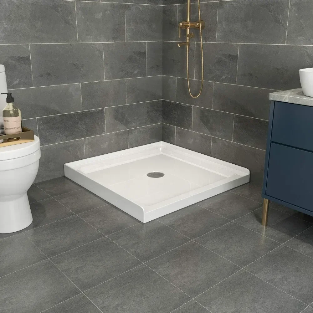 Commercial Nordic Shower Base Single Threshold Center Drain Pan In ,36