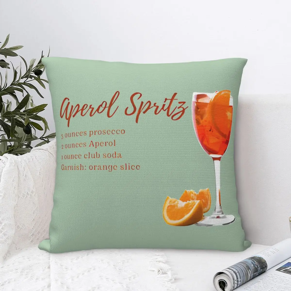 Retro Cocktail Alcohol Drink Pillow Cases Aperols Spritz Cushion Cover Vintage Decor Throw Pillow Case Cover for Home 45x45cm